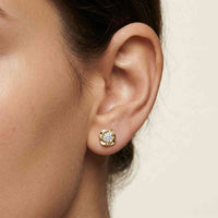 1.8Ct Moissanite Sculpted Swirl Stud Earrings