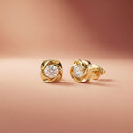 1.8Ct Moissanite Sculpted Swirl Stud Earrings