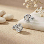 1.8Ct Moissanite Sculpted Swirl Stud Earrings