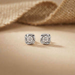 1.8Ct Moissanite Sculpted Swirl Stud Earrings