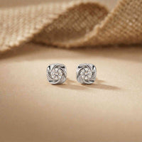 1.8Ct Moissanite Sculpted Swirl Stud Earrings