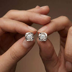 1.8Ct Moissanite Sculpted Swirl Stud Earrings