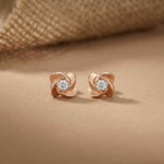 1.8Ct Moissanite Golden Bloom Swirl Stud Earrings