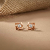 1.8Ct Moissanite Golden Bloom Swirl Stud Earrings