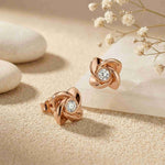 1.8Ct Moissanite Golden Bloom Swirl Stud Earrings