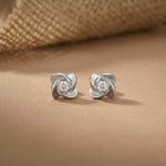 1.8Ct Moissanite Golden Bloom Swirl Stud Earrings