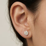 0.42Ct Moissanite Blossom Cluster Stud Earrings Gold Vermeil (2.5 Micron) Gold