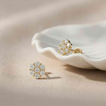 0.42Ct Moissanite Blossom Cluster Stud Earrings