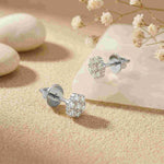 0.42Ct Moissanite Blossom Cluster Stud Earrings