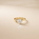 1 Ct Round Moissanite Twist Engagement Ring
