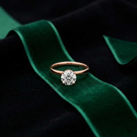 1Ct Round Moissanite Solitaire Engagement Ring Rose Gold