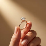 1Ct Round Moissanite Solitaire Engagement Ring Rose Gold