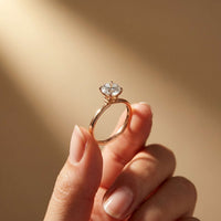 1Ct Round Moissanite Solitaire Engagement Ring Rose Gold