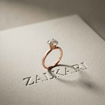 1Ct Round Moissanite Solitaire Engagement Ring Rose Gold