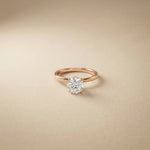 1Ct Round Moissanite Solitaire Engagement Ring Rose Gold