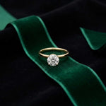 1Ct Round Moissanite Solitaire Engagement Ring Gold