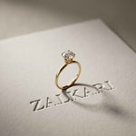 1Ct Round Moissanite Solitaire Engagement Ring Gold