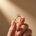 1Ct Round Moissanite Solitaire Engagement Ring Gold