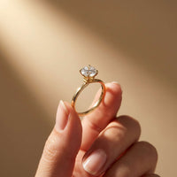 1Ct Round Moissanite Solitaire Engagement Ring Gold