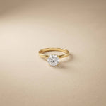 1Ct Round Moissanite Solitaire Engagement Ring Gold