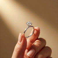 1Ct Round Moissanite Solitaire Engagement Ring White