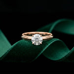 1 Ct Round Moissanite Solitaire Engagement Ring Rose Gold