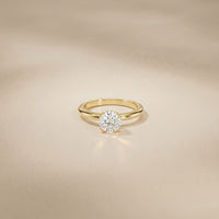 1 Ct Round Moissanite Solitaire Engagement Ring Gold