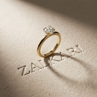 1 Ct Round Moissanite Solitaire Engagement Ring Gold
