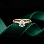 1 Ct Round Moissanite Solitaire Engagement Ring Gold