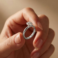 1 Ct Round Moissanite Solitaire Engagement Ring White