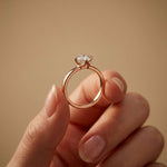 1.00Ct Round Moissanite Classic Solitaire Engagement Ring Rose Gold