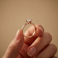 1.00Ct Round Moissanite Classic Solitaire Engagement Ring Rose Gold