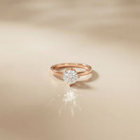 1.00Ct Round Moissanite Classic Solitaire Engagement Ring Rose Gold