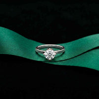 1.00Ct Round Moissanite Classic Solitaire Engagement Ring White