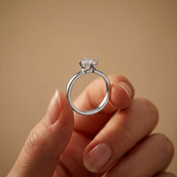 1.00Ct Round Moissanite Classic Solitaire Engagement Ring White