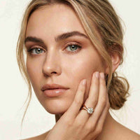 1 Ct Round Moissanite Split Shank Engagement Ring Rose Gold