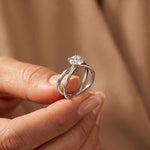 1 Ct Round Moissanite Split Shank Engagement Ring White