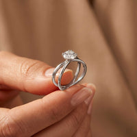 1 Ct Round Moissanite Split Shank Engagement Ring White