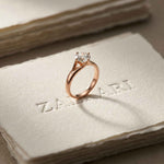 1Ct Round Moissanite Twist Engagement Ring Rose Gold