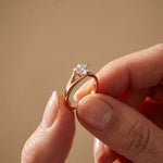 1Ct Round Moissanite Twist Engagement Rosegold Ring Rose Gold