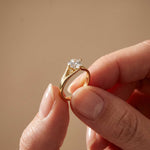 1Ct Round Moissanite Twist Engagement Gold Ring Gold