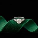 1Ct Round Moissanite Twist Engagement Ring White