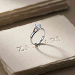 1Ct Round Moissanite Twist Engagement Ring White