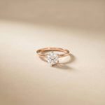 1.00Ct Round Moissanite Solitaire Engagement Ring Rose Gold