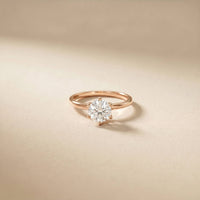 1.00Ct Round Moissanite Solitaire Engagement Ring Rose Gold