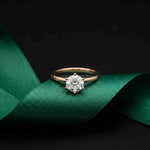1.00Ct Round Moissanite Solitaire Engagement Ring Rose Gold