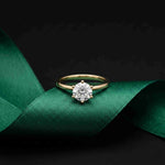 1.00Ct Round Moissanite Solitaire Engagement Ring Gold