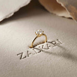 1.00Ct Round Moissanite Solitaire Engagement Ring Gold
