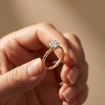 1.00Ct Round Moissanite Solitaire Engagement Ring Gold