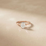 1 Ct Oval Moissanite Solitaire Engagement Ring Rose Gold